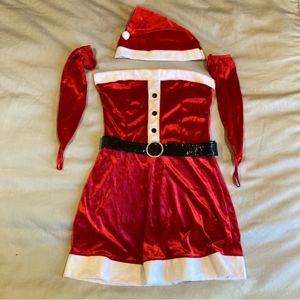 Sexy Santa Dress with Hat and Belt